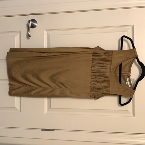 Never worn, faux suede dress with fringe! - Picture 1 of 2
